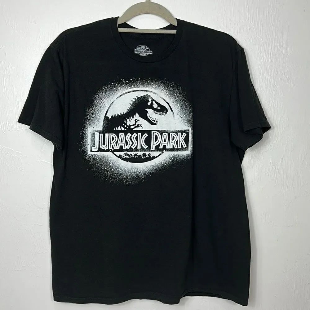 Universal Studios Black Cotton Jurassic Park T-shirt Size L